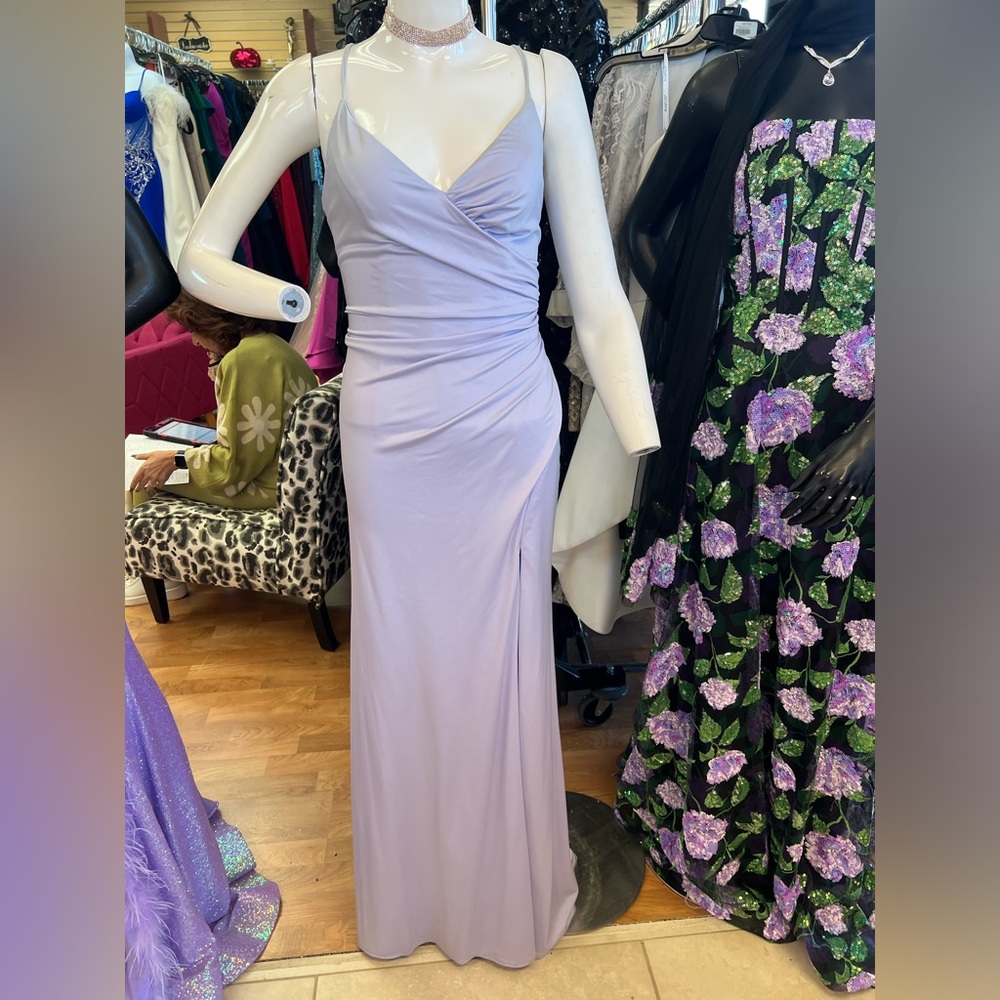 Stella 22041 lilac size 4 stretch fabric with tie up back and scrunched butt